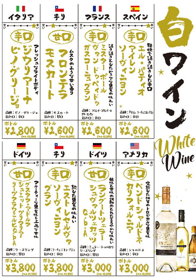 ワインメニュー